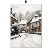 Christmas Winter Pine Forest Deer Lynx Modern Wall Art Canvas Painting Living Room Decoration Posters and Prints Wall Pictures 21cm×30cm NoFrame