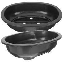 2 Pcs Bonsai Pots Flowerpot Oval Planter Ornament Container Plastic Planting Household Large Garden Holder Gardening Office 30.5X23CM