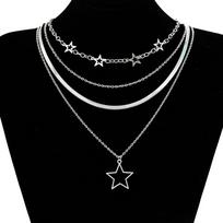 Accessories ins sweet cool babes wind pentagram snake chain collarbone chain personalized creative star chain necklace