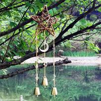 Witch Bells Protection Door Hangers Witch Wind Chimes Hanging Witch Bells Handmade Rattan Wind Chimes Decor