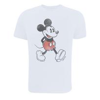 Disney Mens Walking Mickey Mouse Cotton T-Shirt S