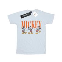Disney Womens/Ladies Mickey Mouse Poses Cotton Boyfriend T-Shirt XXL balta