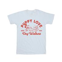 Disney Womens/Ladies Mickey Mouse Puppy Love Cotton Boyfriend T-Shirt S balta