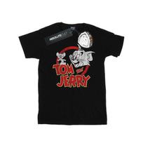 Tom And Jerry Womens/Ladies Distressed Logo Cotton Boyfriend T-Shirt M juoda