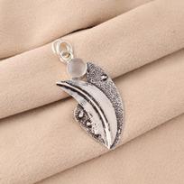 Selenite Gemstone 925 Sterling Silver Jewelry Handmade Women's Silver Pendant PP-36-44 beige