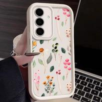 Colored Plants Case For Samsung Galaxy S25 Edge S24 S23 Ultra Plus S24 S21 FE A56 A53 A54 A16 A35 A15 A55 5G Soft Phone Cover For Galaxy S22 gray