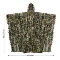 Ghillie Suit Poncho Outdoor 3D lapai kamufliažinis Camo Cape apsiaustas kariškiams, CS, džiunglių medžioklei, dažasvydžiui, airsoftui, laukinės gamtos fotografijai, Helovinui