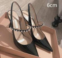 Fashion Pointy Rhinester Nude Sandals For Women 2025 Summer Fine Heel Patent Leather French Fairy Style High Heel Single Shoes 34