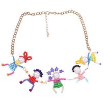 Cute 3D Figurine Charm Collar Necklace Playful 3D Human Necklace Pearls Neckchain Trend Clavicle Chain Accessory 1