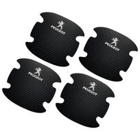 4 vnt. Automobilio durų rankenėlių apsauginis lipdukas Emblema Peugeot 206 308 307 208 207 3008 2008 508 407 301 406 408 607 Automobilio stilius juoda