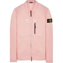 Stone Island Ss23 Nylon Meta Series Solid Color Vintage Washed Long Sleeve Shirt Jacket With Zipper Chest Strap Men jackets Pink 7815106WN-V0180 XXXL