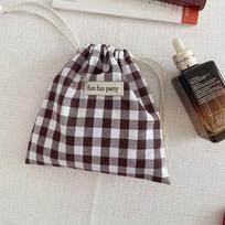 Floral Plaid Drawstring Pouch: Sundries, Keys, Coin, Card & Phone Holder