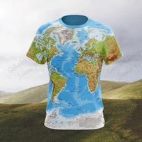 Novelty Map 3D Print Graphic T-shirt Men Women Fashion O-Neck Short Sleeve Tops Tees Street Plus Size Tshirt Mens Clothing New XXS