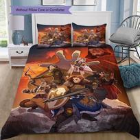Dungeons & Dragons D20 kauliukų rašto patalynės komplektas, dovana žaidimų entuziastams. 135x200cm brown