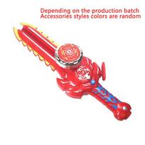 Mini Creative Sword Launcher Led Spinning Top Toy Kid Hand Cranked Color Luminous Spinning Toys For Boys Girls Children Gifts blue