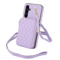 Crossbody Wallet Case for Samsung Galaxy A56 A36 A16 A55 A35 A15 A54 A14 A73 A53 A13, RFID Blocking Handbag Purse Flip Cover For Galaxy A13 4G 5G šviesiai violetinė spalva