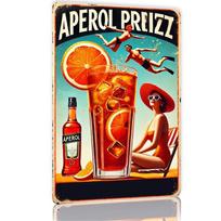 Kambario dekoras  Vintažinis Aperol Spritz Metalinis skardinis ženklas Geležinė sienos dailė Retro kokteilis Barui Kavinei Paplūdimio namui Sodybai Išorė 20X30CM