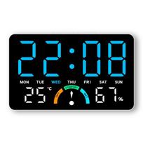 GH9007 LED Clock: Large Screen, Wall/Tabletop Use, Multifunctional with Temperature, Humidity, and Alarm.