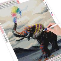 Deimantinio siuvinėjimo tapybos dramblys 5d deimantinis mozaikos gyvūnas „pasidaryk pats“ deimantų tapybos rinkinys 20X30 gray