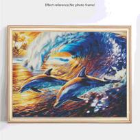 5d deimantų tapyba, gyvūnai, krištolų, deimantų siuvinėjimo paveikslas 20X30 blue