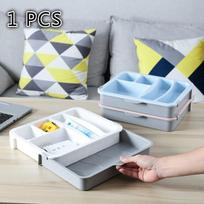 1 PCS /Desktop Telescopic Storage Box Drawer Finishing Separation Plastic Storage Box Tableware Hous rožinė