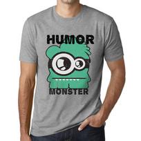 Men’s Vintage Tee Shirt Graphic T Shirt Humor Monster Grey Marl XS viržių pilka spalva