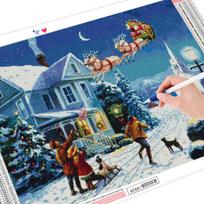 5D Diamond Painting Santa Claus Full Square Cross Stitch Sale Diamond Embroidery Cartoon Mosaic Winter Home Decoration Full Round 20X30CM gray