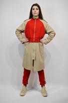 Suit for women SOGO 2601 M Red with beige Cloak and Pants M smėlis