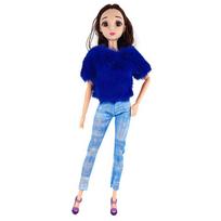 Lėlės megztinis drabužiai 30 cm miela suknelė mados lėlės aksesuarai žaislai naujausi rankų darbo gimtadienio animaciniai dovanos vakarėlis princesė 1 blue