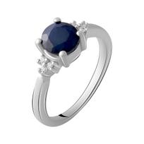 Sidabrinis žiedas su natūraliu safyru 1,55 ct (1912447) 2,46 g. 925 prabos 17.5 safyras