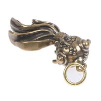 3D žalvarinės žuvies liejimo gyvūno figūrėlės Retro stiliaus metalo skulptūros papuošalai Dovana 5.3*2cm gray