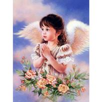 Apvalus deimantinis siuvinėjimas Lovely Angel Baby 5D DIY Deimantinis kryžminio dygsnio deimantų mozaikos dekoras Full Round 20x30CM brown