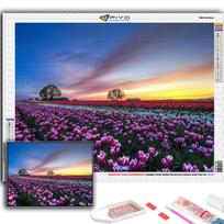 5D DIY Diamond Embroidery Flowers Tulips Diamond Painting Mosaic Home Decoration Full Round 20X30CM gray