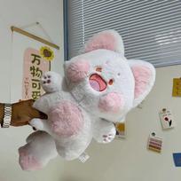40cm Dudu Katės Lėlė Pliušinis Žaislas Kawaii Lapė Įdarytas Pliušinis Minkštas Kačiukas Sparnai Medvilnė Sofa Pagalvėlė Pagalvė Vaikams Kūdikiams Mergaitėms Miela Dovana 40cm balta/rožinė