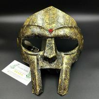 Antikvarinė Europos sterlingų aukso rašto MF Doom kaukė Plieninė romėnų gladiatoriaus dovana gray