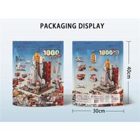 1000 vnt. 6 viename aviacijos kosmodromo modelis, daugkartinio naudojimo erdvėlaivis, kosminės raketos paleidimo centras, statybiniai blokeliai, konstrukciniai erdvėlaivio blokeliai, kūrybiniai žaislai gray