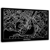 Feeby Canvas print, Monrealio miesto planas 60x40 balta/juoda