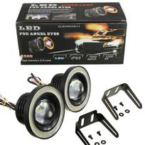 COB LED dienos žibintai DRL angel eye, skersmuo 8,9cm, 12V Off-Road