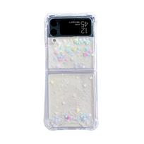 For Samsung Galaxy Z Flip 4 3 Case Transparent Glitter Dreamy Stars Clear Shockproof Back Cover For Samsung Z Flip4 Zflip3 Case For Samsung Z Flip 3
