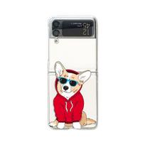 For Samsung Galaxy Z Flip 4 3 Case Cartoon Dog Painted Transparent Shockproof Hard Back Cover For Samsung Z Flip4 Zflip3 5g Case For Samsung Z Flip 4