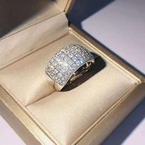 Hiphop / Rock Natural 1,5 karatų deimantų brangakmenio sidabro 925 juvelyrinis žiedas moterims Real S925 Sterling Anillos De Ring Box Moterys 8 antikinės sidabrinės spalvos