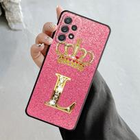 Auksinis rožinis deimantinis karūna dėklas, skirtas Samsung Galaxy A14 A73 A53 A71 A51 A31 A33 A22 A12 A21s A13 A32 A52s A72 A52 A23 Samsung A73 5G pink