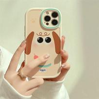 Kūrybingas Mielas Pieno Baltumo Juokingas Šuns Nosies Laikiklis Silikoninis Anti-Kritimo Dėklas Skirtas Iphone 11 12 13 Pro Max X Xs Xr 7 8 Se2 Telefonui For iphone 14 beige