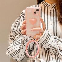 Ins Korea 3d Love Heart Clear Wrist Loop Strap Case For Iphone 13 12 11pro Max X Xr Xs Max Handy Strap Shockproof Cover For iPhone 13