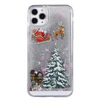 Linksmų Kalėdų telefono dėklas, skirtas iPhone 12 11 13 Se 2 11pro Max Xr Xs Max X 7 8 6s Plus 11pro Dynamic Quicksand Glitter galinis dangtelis For iPhone 13