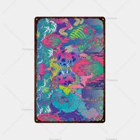Spalvotas Keistas Planetos Metalo Ženklas Retro Skardos Ženklas Metalo Retro Baras Retro Sienos Dekoras Baras Klubas Vyriškas Anga Metalo Plakatas 20x30cm