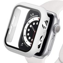 Tempered Glass+cover For Apple Watch 8 44mm 40mm 42mm 38mm PC bumper Screen Protector Case iWatch series 7 6 5 4 3 se 41mm 45mm Series 654 SE 40MM sidabras
