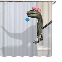 Miela maudynių dinozauro rašto dušo užuolaida, vandeniui atspari vonios užuolaida, dušo aksesuarai, vonios užuolaida 180x180 cm China balta