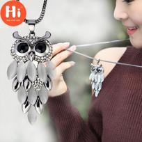Hi Newest Bohemia Retro Owl Turquoise Necklace Delicate Carved Jewelry auksas