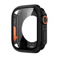 Upgrade Case for Apple Watch 8 7 45mm Screen Protector Hard PC Tempered Glass IWatch Series 4 5 6 Se 44mm Change To Ultra 49mm Cover 44mm